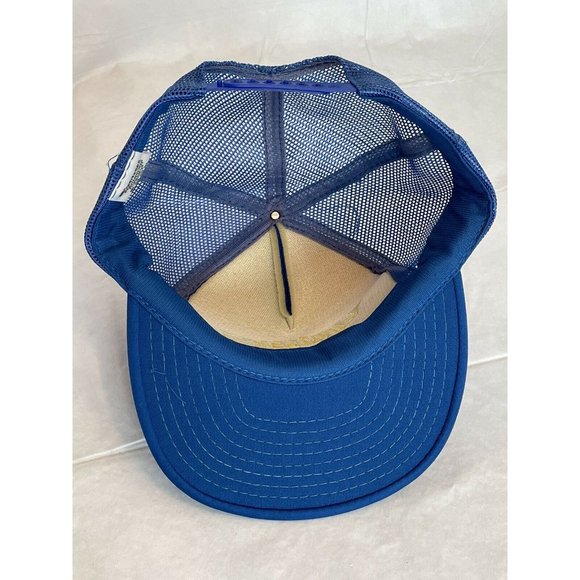 Vintage Cruisers Car Auto Blue Embroidered Trucker Snapback Foam Mesh Hat Cap - Picture 7 of 9